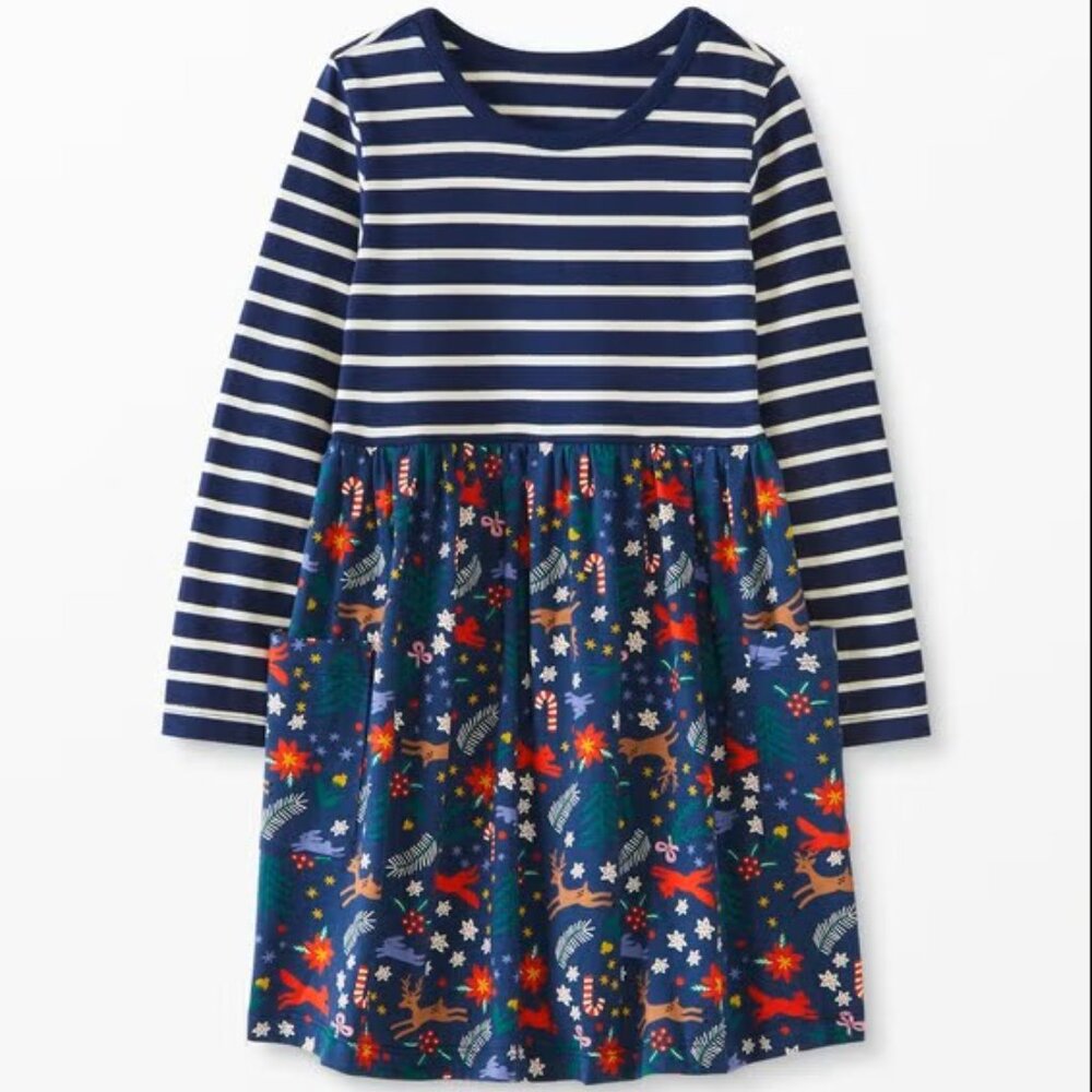 Hanna Andersson Sz 150cm (US 12) Christmas Holiday Wonderland Mixie Play Dress